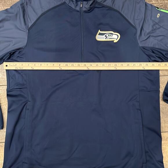 Nike Men's NFL Seahawks Dri FIT Quarter Zip Pullover Navy Size XL - Picture 6 of 7